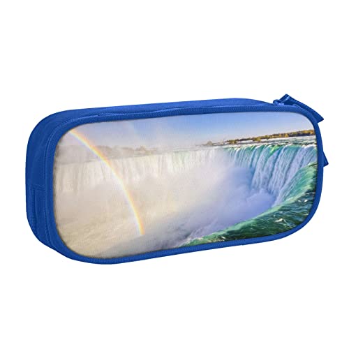 FLYIFE Niagara Falls Große Federtasche mit 2 Fächern Federmäppchen Federmäppchen Bleistiftbeutel Tasche Organizer für Mädchen Jungen Student Schule Büro Uni -, blau, Einheitsgröße, Schulranzen von FLYIFE