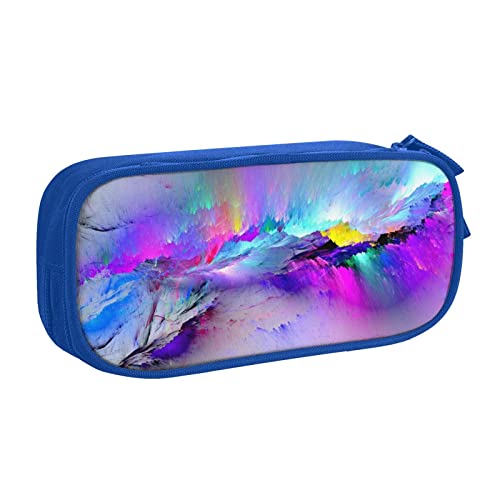 FLYIFE Northern Lights Painting Große Federmäppchen mit 2 Fächern Federmäppchen Federmäppchen Bleistiftbeutel Tasche Organizer für Mädchen Jungen Student Schule Büro College -, blau, Einheitsgröße, Schulranzen von FLYIFE