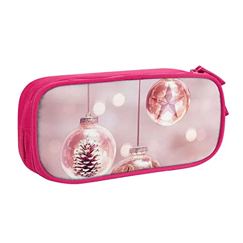 FLYIFE Rosa Weihnachtskugel, große Federmäppchen, mit 2 Fächern, Federmäppchen, Federmäppchen, Tasche, Organizer für Mädchen, Jungen, Studenten, Schule, Büro, Uni, rose, Einheitsgröße, Schulranzen von FLYIFE