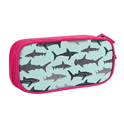 FLYIFE Shark Große Federtasche mit 2 Fächern Federmäppchen Federmäppchen Beutel Organizer für Mädchen Jungen Student Schule Büro Universität, rose, Einheitsgröße, Schulranzen von FLYIFE