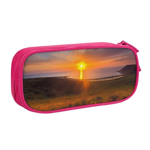 FLYIFE Wunderschönes Federmäppchen mit Sonnenaufgang, großes Federmäppchen mit 2 Fächern, Federmäppchen, Organizer für Mädchen, Jungen, Studenten, Schule, Büro, Uni, Schwarz, rose, Einheitsgröße FLYIFE Wunderschönes Federmäppchen mit Sonnenaufgang, großes Federmäppchen mit 2 Fächern, Federmäppchen, Organizer für Mädchen, Jungen, Studenten, Schule, Büro, Uni, Schwarz, rose, Einheitsgröße von FLYIFE