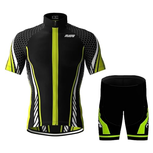 Fahrradbekleidung Set Kurzarm Radanzug Herren Radtrikot Set Sommer Radsport Mit Gepolsterten Shorts Aus 9D Gel Atmungsaktiv Und Schnell Trocknend (TYP-6,M) von FLYIFE
