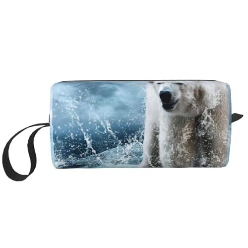 Kosmetiktasche mit Weihnachtszauber bedruckt, Reise-Kosmetiktasche, Make-up-Organizer – tragbar und stilvoll, Cool Animal White Eisbär, Einheitsgröße von FLYIFE