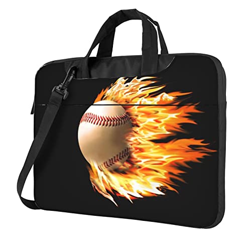 Laptop-Umhängetasche mit Landschaftsmalerei, bedruckt, Kuriertasche, Aktentasche, Computertasche, Tasche für Damen und Herren, Fire Baseball, 15.6 inch von FLYIFE