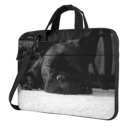 Laptop-Umhängetasche mit französischer Bulldogge, bedruckt, Kuriertasche, Aktentasche, Computertasche für Damen und Herren, Französische Bulldogge, 14 inch von FLYIFE
