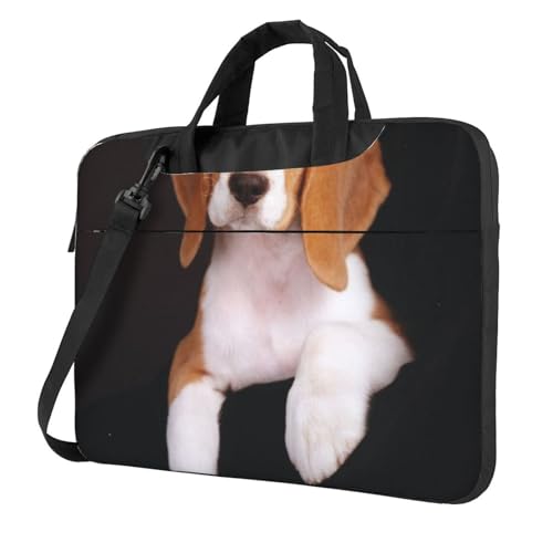 Laptop-Umhängetasche mit französischer Bulldogge, bedruckt, Kuriertasche, Aktentasche, Computertasche für Damen und Herren, Ovely Pet Hundebeagle, 13 inch von FLYIFE