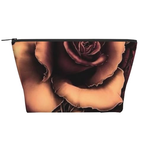 Lustige Trapez-Kosmetiktasche mit Totenkopf-Motiv, Reise-Organizer – tragbar und stilvoll, Gothic Rose, Einheitsgröße von FLYIFE