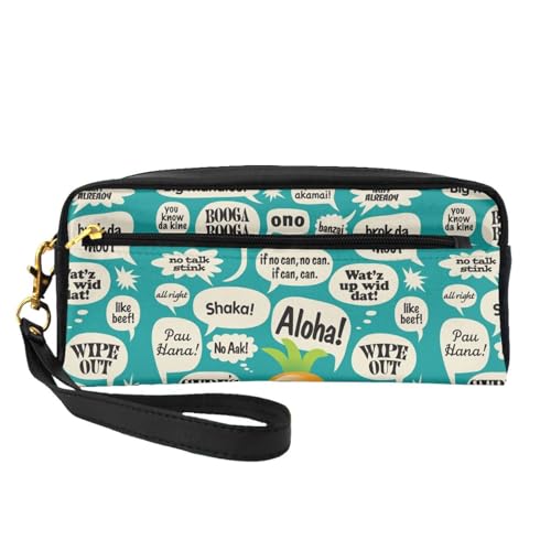 Modische Make-up-Tasche mit violetten Herzen, bedruckt, PU-Leder, Reise-Kosmetiktasche, Federmäppchen für Mädchen und Frauen, Hawaiianische Sprüche, Einheitsgröße Modische Make-up-Tasche mit violetten Herzen, bedruckt, PU-Leder, Reise-Kosmetiktasche, Federmäppchen für Mädchen und Frauen, Hawaiianische Sprüche, Einheitsgröße von FLYIFE
