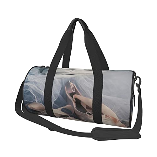 Reisetasche aus Segeltuch mit Ballettschuhen, bedruckt, Turnbeutel, Sporttasche mit großem Fassungsvermögen, für Wochenende, Geschäftsreisen, Schwarz , Einheitsgröße von FLYIFE