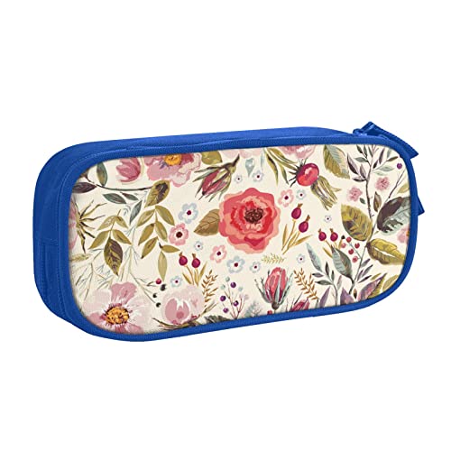 Rustikale Rose Blume Große Federtasche mit 2 Fächern Federmäppchen Federmäppchen Federmäppchen Tasche Organizer für Mädchen Jungen Student Schule Büro Uni -, blau, Einheitsgröße, Schulranzen von FLYIFE