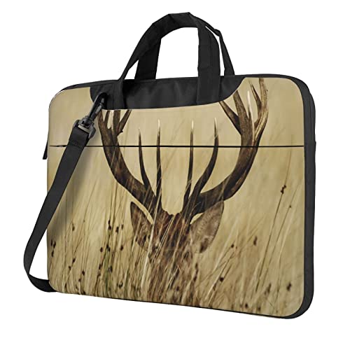 Whitetail Laptop-Umhängetasche mit Hirschmotiv in der Wildnis, bedruckt, Kuriertasche, Aktentasche, Computertasche, für Damen und Herren, Weißschwanz Rehkitz in Wildnis Hirsch, 14 inch von FLYIFE