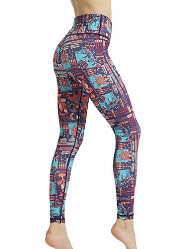 FLYILY Damen Hohe Taille Leggings Training Tights Yoga Hosen Blickdichte Frauen Laufhose(3-Animal,L) von FLYILY