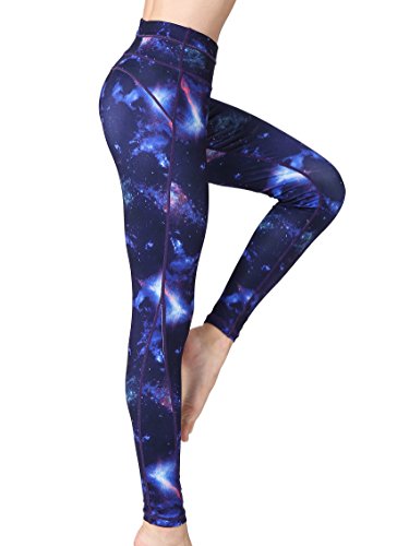 FLYILY Damen Sport Leggings Printed Fitness Tights Hosen für Laufen Yoga Workout von FLYILY