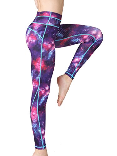 FLYILY Damen Sport Leggings Printed Fitness Tights Hosen für Laufen Yoga Workout von FLYILY