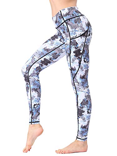 FLYILY Frauen Yoga Pants Gedruckt hohe Taillen-Power Flex Capris Workout Gamaschen für Fitness Laufen(Camouflage,L) von FLYILY
