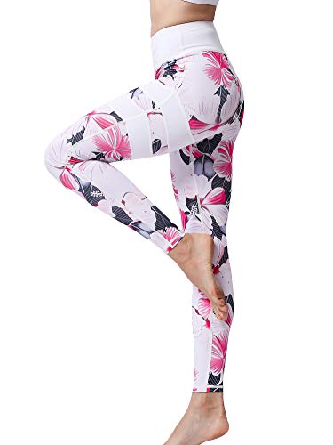 FLYILY Frauen Yoga Pants Gedruckt hohe Taillen-Power Flex Capris Workout Gamaschen für Fitness Laufen von FLYILY
