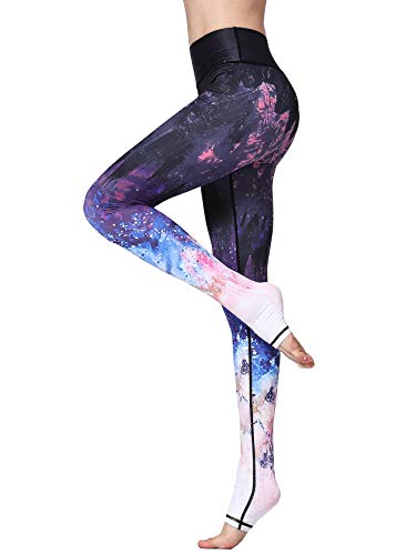 FLYILY Schöne Printed Sport Leggings Damen Sporthose Fitnesshose Yoga Leggings Sporthosen für Damen(PurpleSea,L) von FLYILY