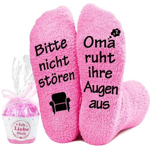 FLYWIND Geschenke für Oma,Lustige Socken Geschenke für Frauen Socken mit Spruch Lustige Geburtstagsgeschenk Kleine Weihnachtsgeschenke Geschenk von FLYWIND