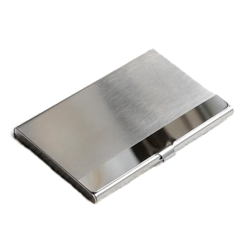 FLaig Visitenkartenhalter Tragbarer Aluminium-Kreditkartenhalter Neuer Edelstahl-Visitenkartenhalter Männer Silberne Bankkartenbox Unisex-ID-Kartenhalter Visitenkartenständer (Color : L-5.8x9.3x0.8c S von FLaig