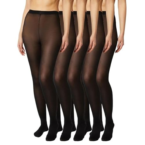 FM London Damen (5er-pack) Strumpfhose Für Tights, Schwarz, M EU von FM London