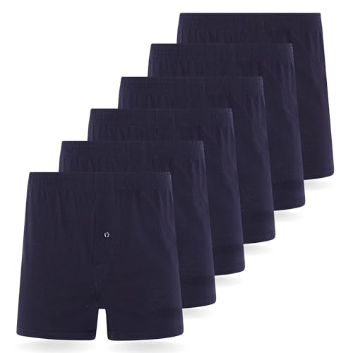 FM London Herren (6er-pack) Loose Fit Comfort Boxershorts Boxer Shorts, Marineblau, XL EU von FM London
