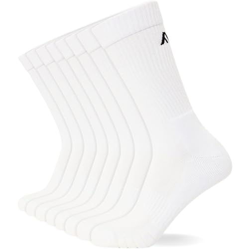 FM London Unisex (8er-pack) Gepolsterte Unisex-sportsocken Sports Socks, Weiß, 43-46 EU von FM London