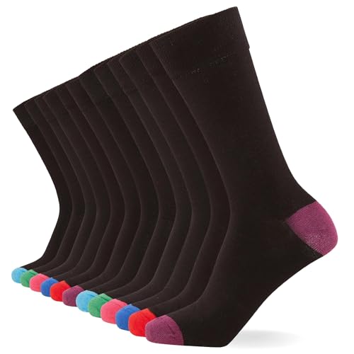 FM London 12-pack Anti-odour Calf Socks Unisex, Heel and Toe, 39-42 von FM London