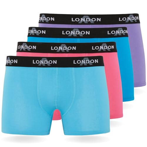 FM London 4/8er-Pack Herren-Boxershorts mit elastischem Bund von FM London