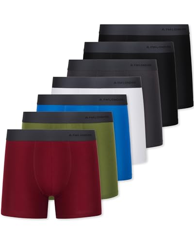 FM London 7er-Pack Boxershorts für Herren ohne Etikett - Atmungsaktive, Weiche und Dehnbare Unterhosen für Männer mit Hohem Baumwollanteil Dunkel Sortiert,L FM London 7er-Pack Boxershorts für Herren ohne Etikett - Atmungsaktive, Weiche und Dehnbare Unterhosen für Männer mit Hohem Baumwollanteil Dunkel Sortiert,L von FM London