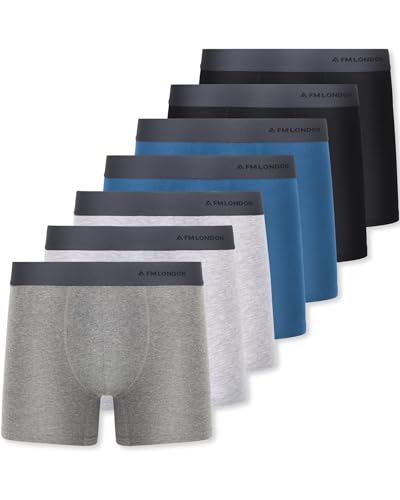 FM London 7er-Pack Boxershorts für Herren ohne Etikett - Atmungsaktive, Weiche und Dehnbare Unterhosen für Männer mit Hohem Baumwollanteil Mehrfarbig,L FM London 7er-Pack Boxershorts für Herren ohne Etikett - Atmungsaktive, Weiche und Dehnbare Unterhosen für Männer mit Hohem Baumwollanteil Mehrfarbig,L von FM London