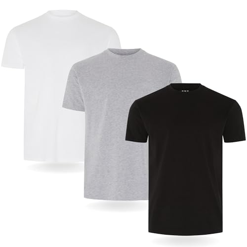 FM London Herren-T-Shirt (3/5er-Pack) - Hochwertige T-Shirts mit leicht tailliertem Design - Superweiches T-Shirt aus 100% Baumwolle - Stretch-Herren-T-Shirts für jeden Anlass geeignet von FM London