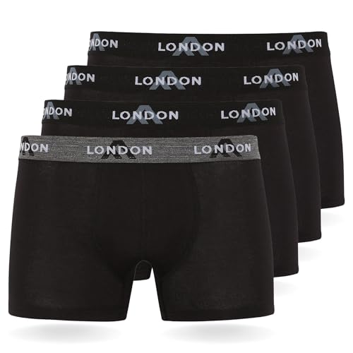 FM London Herren (4/8er-Pack) Boxershorts Hipsters, Schwarz (4er Pack), S (8er von FM London
