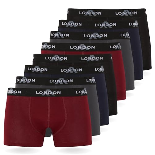 FM London Herren (4/8er-Pack) Boxershorts Hipsters, Dunkel Sortiert (8er-Pack), 4XL von FM London