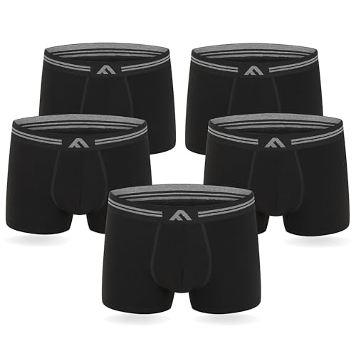 FM London Herren (5er-Pack) Bambus-Herren-Boxershorts Boxer Shorts, Schwarz, 4XL EU von FM London