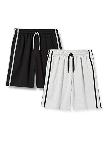 FM London Herren 2-Pack Loungewear Shorts, Schwarz/Grau, M von FM London