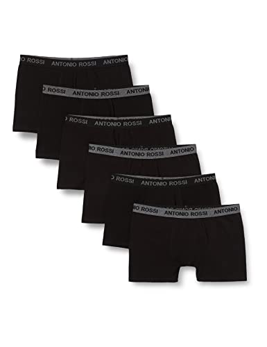 ANTONIO ROSSI (3/6er-Pack) Boxershorts Herren - Unterhosen Männer Multipack mit Elastischem Bund - Baumwollreich, Bequeme Herrenunterwäsche, Schwarz, Grau (6er-Pack), L von ANTONIO ROSSI