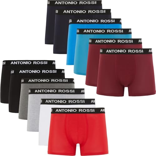 ANTONIO ROSSI Herren (12er-pack) Herren-boxer-hipster Fitted Boxer Hipsters, Hell Sortiert, XL EU von ANTONIO ROSSI