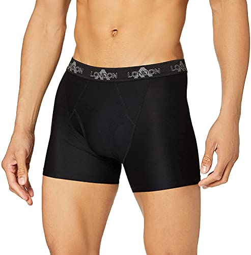 FM London Herren Sports Mesh Boxershorts, 4er-Pack, Schwarz, XXL von FM London