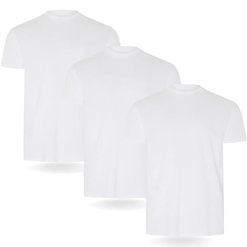 FM London Herren-t-Shirt (3/5er-pack) Herren T-Shirt, Weiß (3er-Pack), S von FM London