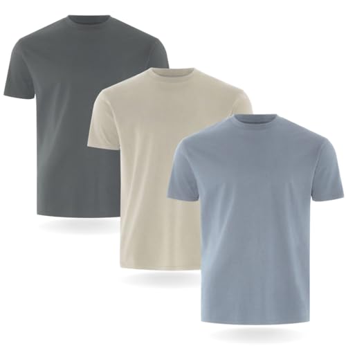 FM London Herren-T-Shirt 3/5er-Pack - Hochwertige T-Shirts mit leicht tailliertem Design von FM London