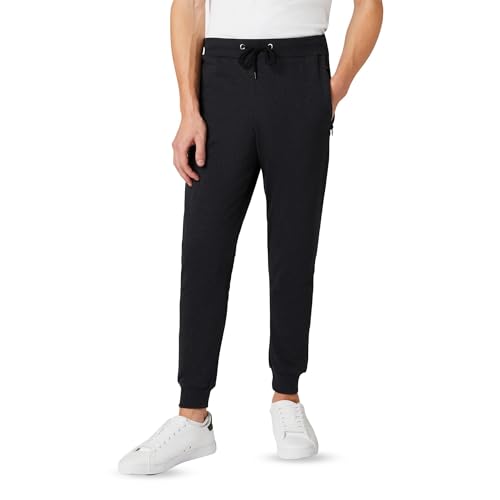 FM London, Slim Fit, Jogginghose für Herren, mit Reißverschlusstaschen, ideal für Alltag und Sport, HyFresh-Technologie, bequem, weich. von FM London