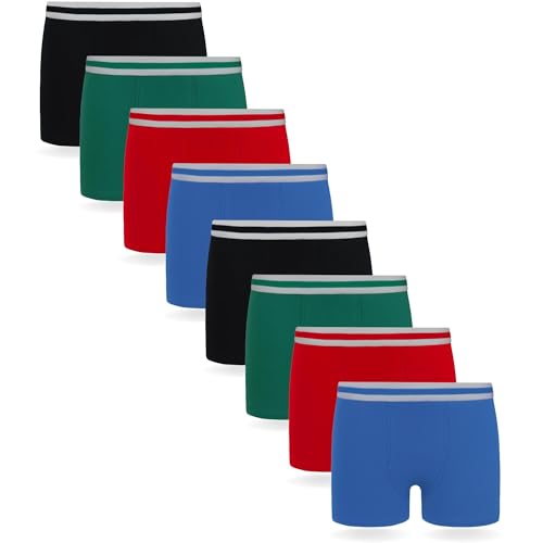 FM London Jungen Hipster Boxershorts (8er Pack) Boxer Shorts, Klassisch Sortiert, 13 Jahre EU von FM London