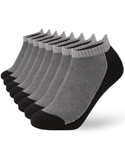 FM London 8er-Pack Bambus Sneaker Socken Herren - Superweich, atmungsaktiv und geruchsabweisend mit schützender Fersenlasche Schwarz 39-42 EU FM London 8er-Pack Bambus Sneaker Socken Herren - Superweich, atmungsaktiv und geruchsabweisend mit schützender Fersenlasche Schwarz 39-42 EU von FM London