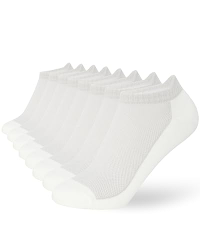 FM London 8er-Pack Bambus Sneaker Socken Herren - Superweich, atmungsaktiv und geruchsabweisend mit schützender Fersenlasche Weiß 43-46 EU FM London 8er-Pack Bambus Sneaker Socken Herren - Superweich, atmungsaktiv und geruchsabweisend mit schützender Fersenlasche Weiß 43-46 EU von FM London