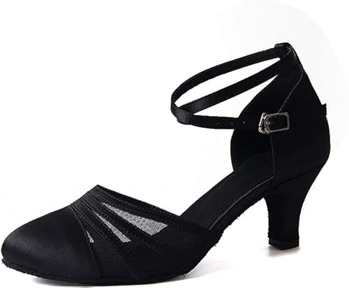 Damen Schuhe Tanzschuhe mit Absatz 5,11cm für Latein(Schwarz,40) von FM2018XSL