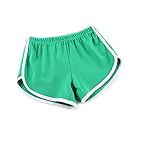 FM2018XSL Damen Mädchen Shorts Kurze Hose Sporthose Jogginghose atmungsaktiv Yoga Shorts Laufshorts-Grün+Weiß-M von FM2018XSL