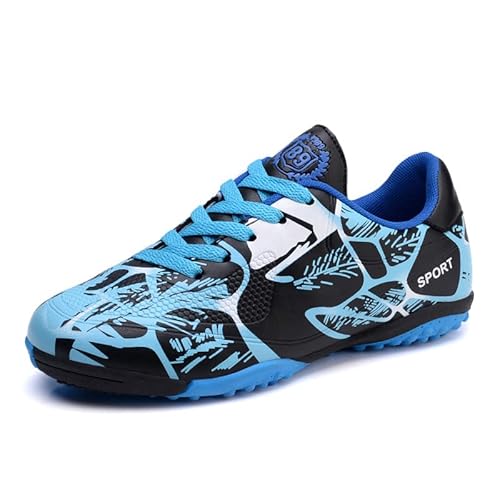 FM2018XSL Kinder Jungen Mädchen Fußballschuhe Trainingsschuhe Outdoor Sportschuhe-33-blau Gebrochene Nägel von FM2018XSL