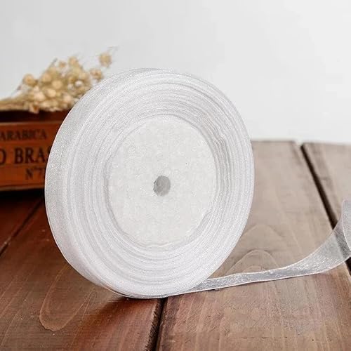 Chiffon Geschenkband 2 Rollen Weiß 45m x 2cm – Feines Dekoband für DIY, Geschenkverpackung, Hochzeit, Basteln, Feste von FMPXYYA