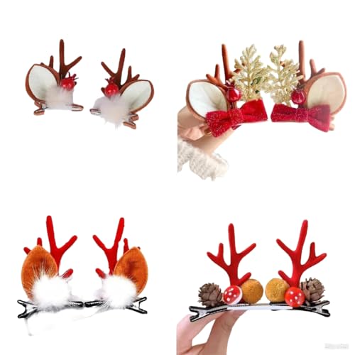 Rentier Geweih Haarnadeln Set 8 Stück – Weihnachts Haarspangen für Kinder und Erwachsene, festliche Deko in Rot Braun, ideal für Weihnachtsfeier, Kostüm, Fotoshooting, Geschenk, langlebig un Rentier Geweih Haarnadeln Set 8 Stück – Weihnachts Haarspangen für Kinder und Erwachsene, festliche Deko in Rot Braun, ideal für Weihnachtsfeier, Kostüm, Fotoshooting, Geschenk, langlebig un von FMPXYYA