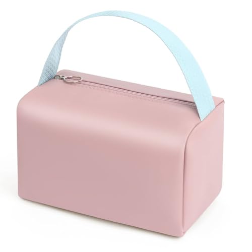 FMYODWU groß Make up Tasche für Handtasche, kosmetiktasche, make up bag, Cord Make up Tasche mit Fächern Reise Make up Tasche für Mädchen Frauen (Rosa) von FMYODWU